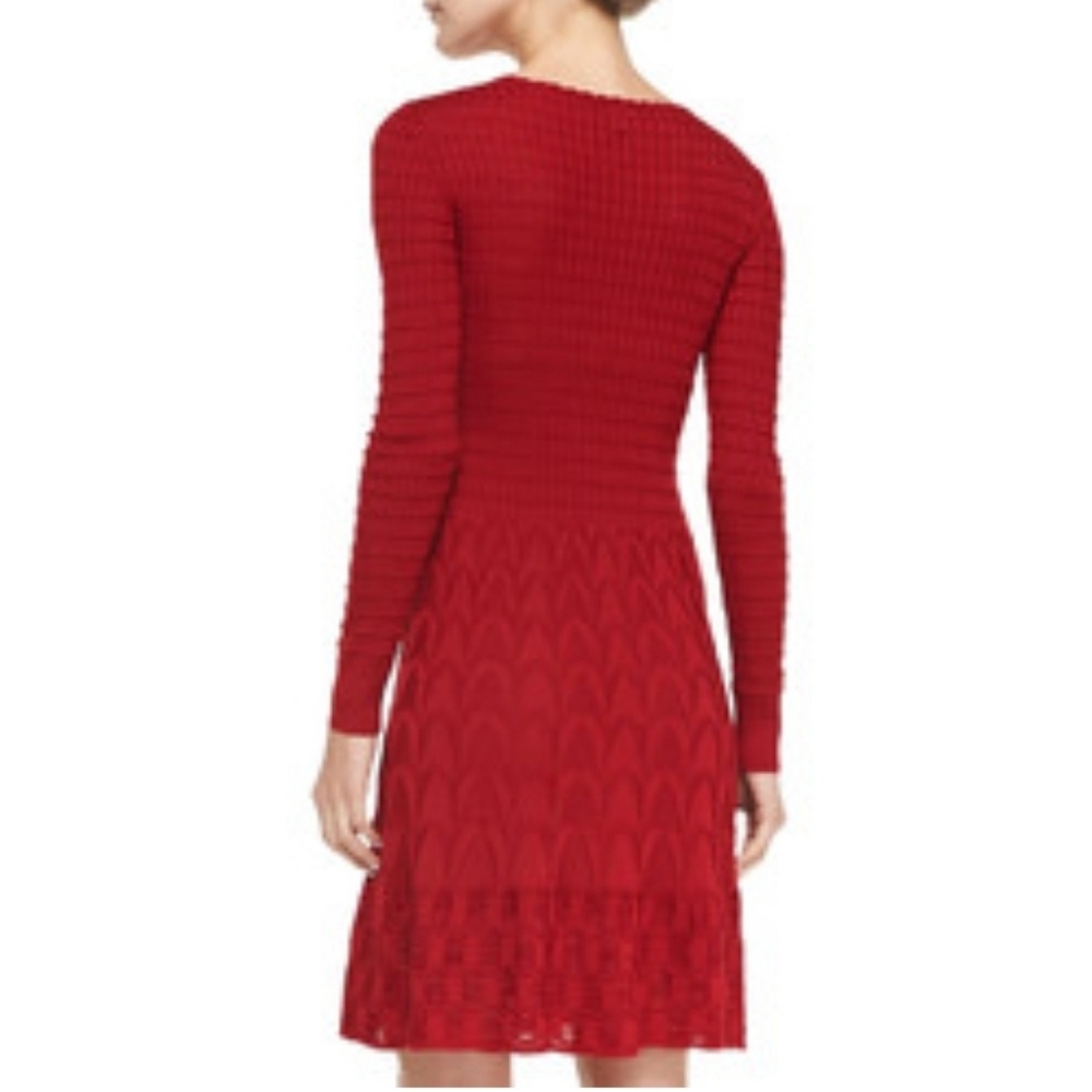 MISSONI WOMENS CREW NECK SHORT SLEEVE KNITTED FIT & FLARE DRESS SZ US 6 - Picture 4 of 14